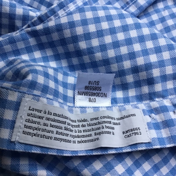 Nordstrom blue checkered dress cotton shirt Sz 1 8 made in Vietnam 🇻🇳 - Picture 8 of 13